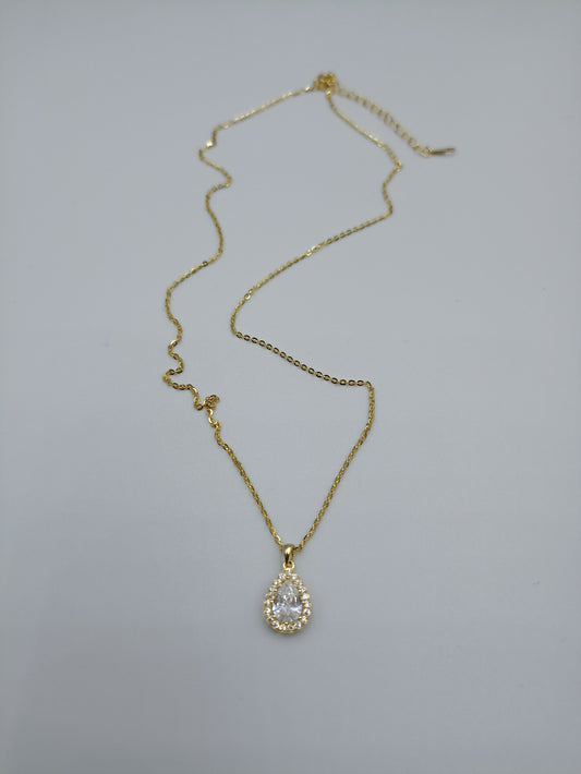 ΚΟΛΙΕ  YELLOW GOLD ΣΕ ΣΧΗΜΑ ΔΑΚΡΥ - ΕΠΙΧΡΥΣΩΜΕΝΟ ΑΣΗΜΙ 925
